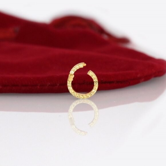 9K Solid Gold Enhancer Charms Holder, Gold Diamond Charm Enhancer - Image 8
