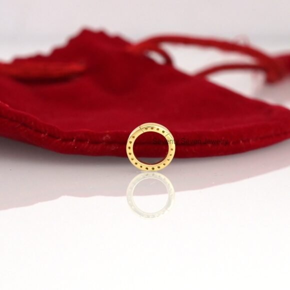14K Gold Diamond Circle Enhancer, Charm Enhancer Gold - Image 8