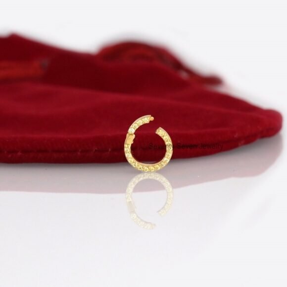 14K Gold Diamond Circle Enhancer, Charm Enhancer Gold - Image 7