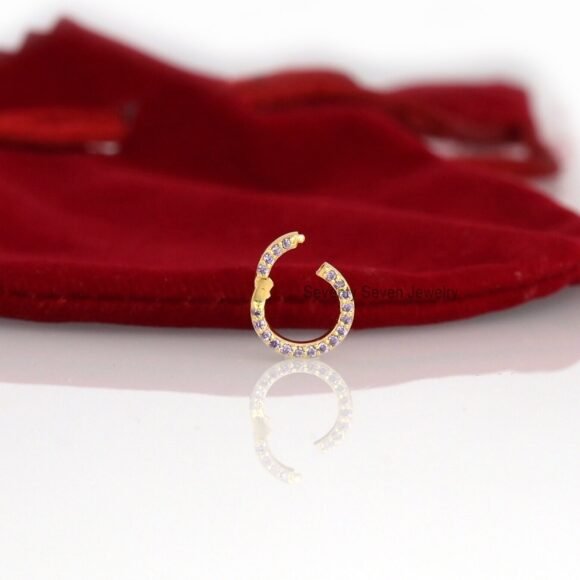 14K Gold Diamond Circle Enhancer, Charm Enhancer Gold