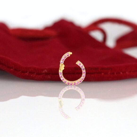 14K Gold Diamond Circle Enhancer, Charm Enhancer Gold - Image 2