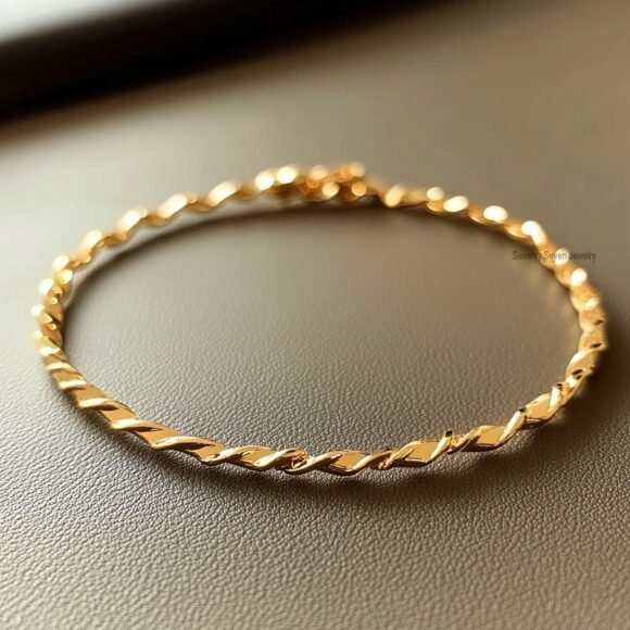 Gold Plated Thin Rope Chain Bracelet, Dainty Gold Twist Chain Bracelet